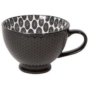 Black Stamped Latte Mug