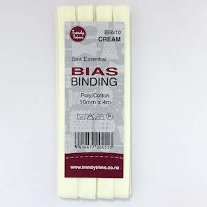 Bias Binding: Bias Binding - Cream 10mm x 4m