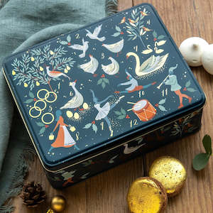 Sara Miller 12 Days of Christmas Rectangular Tin