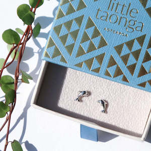 Little Taonga - Petite Dolphin Sterling Silver Earrings