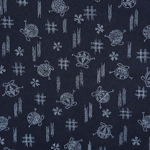 Balls and Cherry Blossoms on Indigo