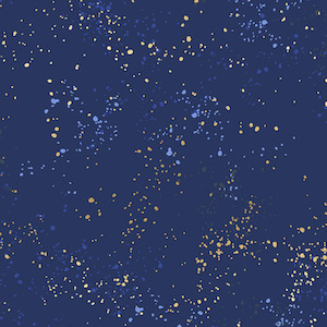Blue Fabric: Speckled Navy Metallic Quilt Backer