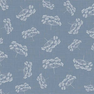 Blue Fabric: Woodland Cow Parsley in Blue