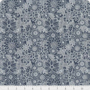 Blue Fabric: Floral Pets Sigrid in Blue