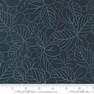 Black Fabric: Concrete Jungle Flowers & Berries in Black