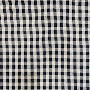 Black Fabric: Linen Yarn Dyed Check in Black