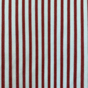 Red Fabric: Red and Beige Ticking Stripe