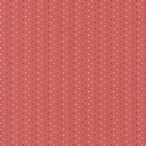 Red Fabric: Strawberries and Cream Poppy Seed in Flamingo