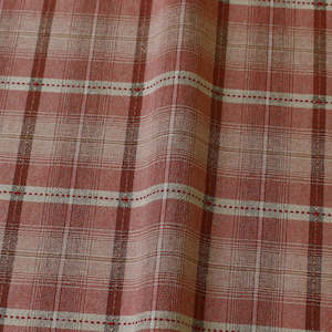 Brown Fabric: Japanese Yarn Dyed Plaid in Red/Taupe