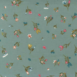 Green Fabric: Songbook a New Page Blessings Flow in Dust Jade