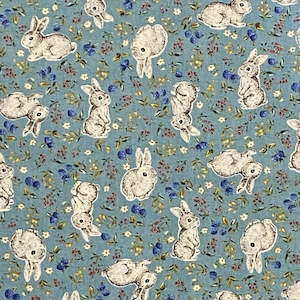 Forest Friends Rabbits on Teal