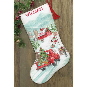 Christmas Craft: Holiday Farm Stocking Cross Stitch Kit