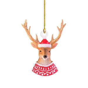 Christmas Trees And Decorations: Reindeer in Sweater Christmas Decoration