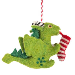 Christmas Trees And Decorations: Green Taniwha Christmas Decoration