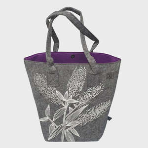 Koromiko Grey and Purple Shoulder Tote Bag