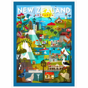 Fabric Panel: Kiwi Tour Take and Create Kiwiana Panel