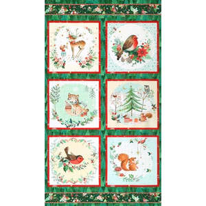 Festive Fauna 24" Block Panel Holiday