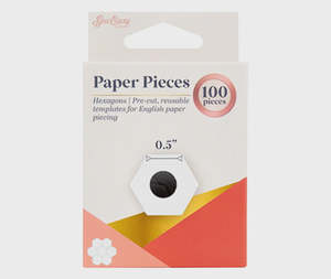 English Paper Piecing: Hexagon Paper Pieces 0.5" x 100 pcs