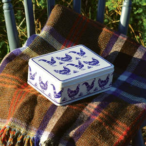 Tins: Blue Little Hen Deep Rectangle by Emma Bridgewater