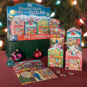 Eeboo Christmas Market 100pc Puzzles