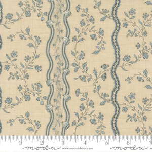 French General: Fleur de Paris Jonquille in Pearl - French Blue
