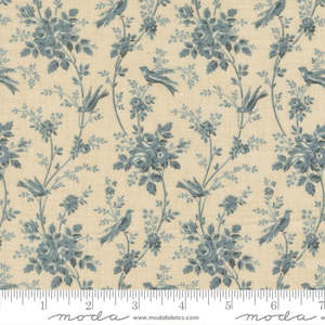 Fleur de Paris Oiseaux in Pearl - French Blue