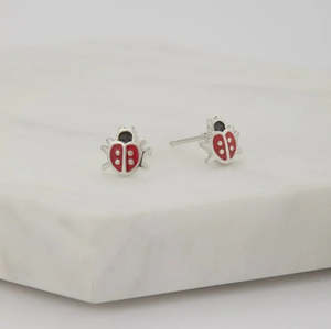 Ladybird Stud Earring in Sterling Silver