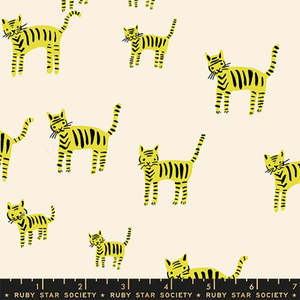 Remnants On Sale: Catnap Tiger Stripes Citron Remnant 55cm
