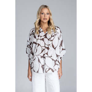 Blak Charlotte Top - Chocolate with Ivory Floral