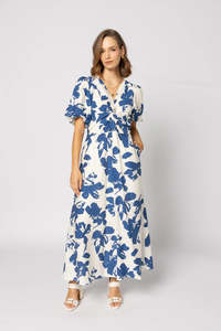 Drama the Label Halo Dress - Blue Flower