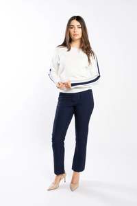 Drama The Label: Drama The Label Racer Sweater - Pearl/Ink/Silver