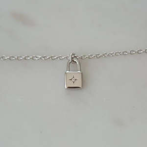 Necklaces: Sophie Little Lock Necklace - Silver