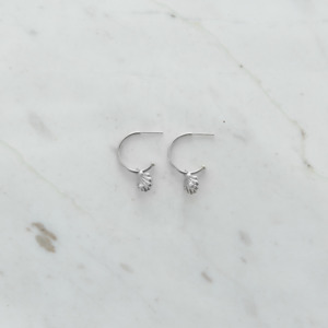 Sophie Super She Shell Hoop Studs - Silver