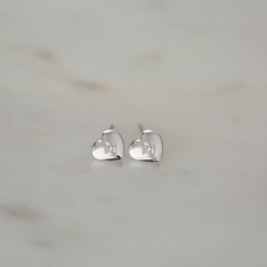 Studs: Sophie Sweetheart Stud Earrings - Silver