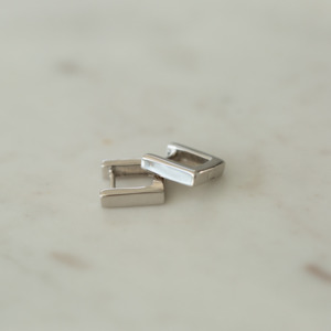 Sophie So Square Huggies - Silver