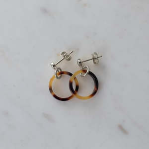 Sophie Little Tort Hoops Dark - Silver