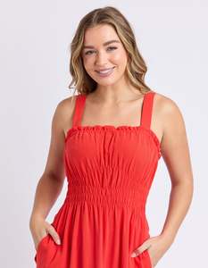 Good Friday Discount: Foxwood Dandelion Dress - Tangelo