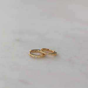 Sophie Mini Rock Huggies Clear - Gold