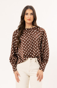 Leila Luca: Leila + Luca Centered Top - Walnut Spot