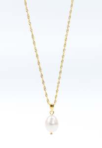 Willow Luxe Florence Pearl Pendant Necklace - Gold