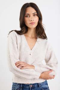 Among the Brave Wholesome Oat Chunky Knit Cardigan - Ecru