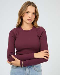 Good Friday Discount: Silent Theory Rib LS Tee - Cherry