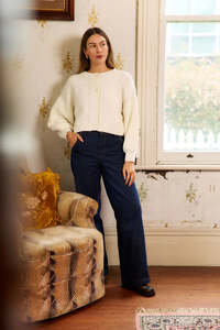 Good Friday Discount: Thing Thing Flourish Cardigan - Milky Bar