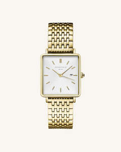 Rosefield Womens Watch - The Boxy Gold/White Dial