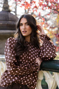 Good Friday Discount: Seeking Lola Harper Top - Pink Polka