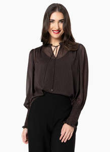 Good Friday Discount: Seeking Lola Byron Blouse - Mocha Lace