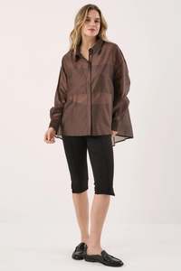 Sass Val Oversized Shirt - Chocolate