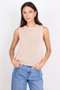 Among The Brave Salute Blush Relaxed Sleeveless Knit Top - Blush