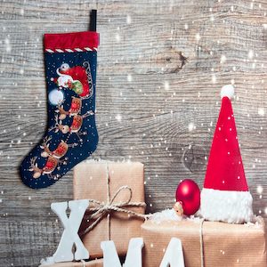 Stocking – Santa Sleigh Left – StitchGirl