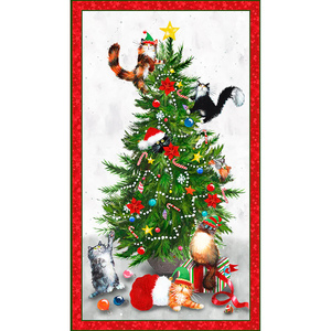 Products: Meowy Christmas Panel 1441